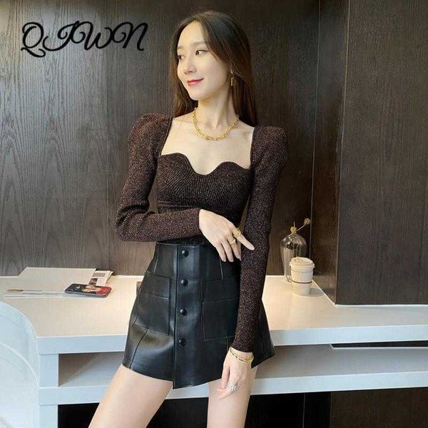 women's t-shirt runway luxury square neck puff long-sleeved knitted slim chic women sweater autumn pullover lace fashion clothes yhb5, White
women's t-shirt runway luxury square neck puff long-sleeved knitted slim chic women sweater autumn pullover lace fashion clothes yhb5, White