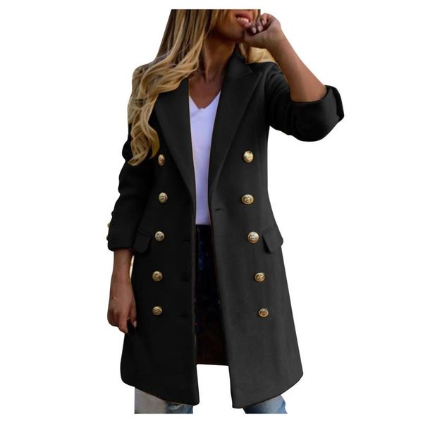 women's wool & blends lady elegant turn-down collar button woolen coat faux women autumn slim blazer outerwear winter long sleeve jack, Black
women's wool & blends lady elegant turn-down collar button woolen coat faux women autumn slim blazer outerwear winter long sleeve jack, Black