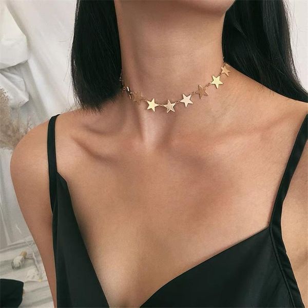 chokers bohemian gold chain necklace for women shiny charm star chocker handmade short collares party jewelry gift, Golden;silver
chokers bohemian gold chain necklace for women shiny charm star chocker handmade short collares party jewelry gift, Golden;silver