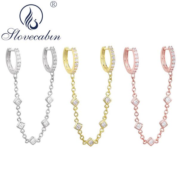 hoop & huggie slovecabin 925 sterling silver doublechain earrings zircon crystal piercing femme luxury fine jewelry, Golden;silver
hoop & huggie slovecabin 925 sterling silver doublechain earrings zircon crystal piercing femme luxury fine jewelry, Golden;silver