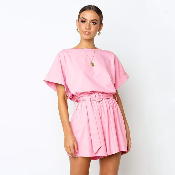 women's knits & tees european and american summer wear round collar sleeved loose belt pair shorts bu5t, White
women's knits & tees european and american summer wear round collar sleeved loose belt pair shorts bu5t, White
