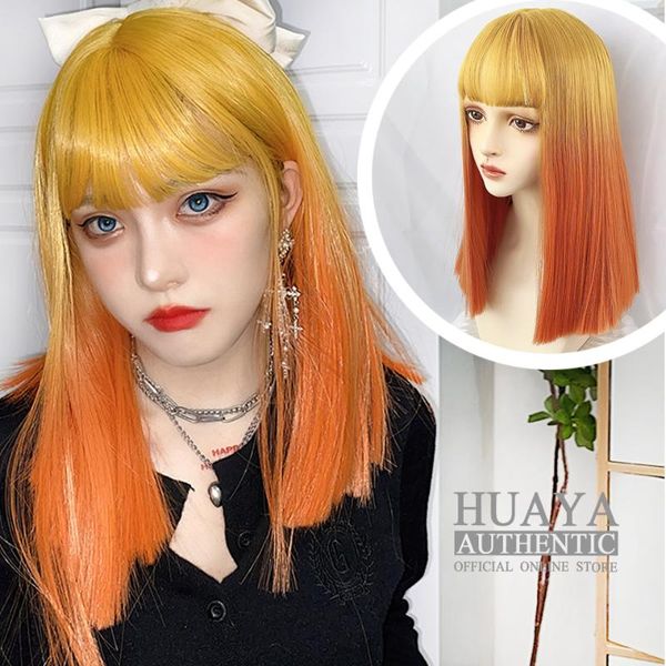synthetic wigs huaya medium/long straight with bangs orange yellow wig for women african american lolita cosplay cute, Black
synthetic wigs huaya medium/long straight with bangs orange yellow wig for women african american lolita cosplay cute, Black