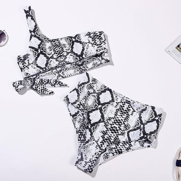 women's swimwear women fashion printed swimsuit backless beachwear split bikini set ropa mujer vetement femme verano, White;black