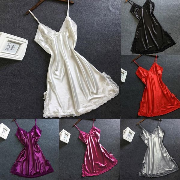 underwear satin lingerie womens sleepwears nightie bowknot lace babydoll v neck nightwear plus size home nightgowns, Black;red
underwear satin lingerie womens sleepwears nightie bowknot lace babydoll v neck nightwear plus size home nightgowns, Black;red