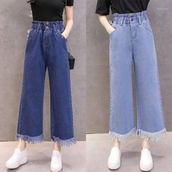 jeans denim solid tassel lady elegant wide leg pant ankle-length high waist womens trousers large size bottoms basic classic f82 women', Blue
jeans denim solid tassel lady elegant wide leg pant ankle-length high waist womens trousers large size bottoms basic classic f82 women', Blue