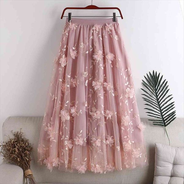 flower 3d embroidery long women skirts double mesh large swing princess fairy high waist a line pleated jupe faldas largas, Black
flower 3d embroidery long women skirts double mesh large swing princess fairy high waist a line pleated jupe faldas largas, Black