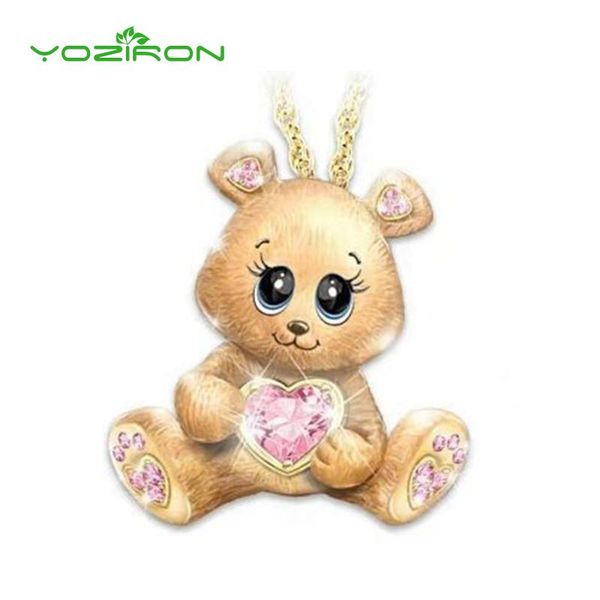pendant necklaces yoziron crystal cute love gold bear chain necklace teddy personality zircon wedding jewelry gift, Silver
pendant necklaces yoziron crystal cute love gold bear chain necklace teddy personality zircon wedding jewelry gift, Silver