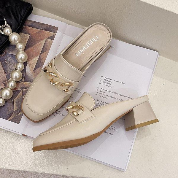 half-slipper women wear lazy shoes in summer, casual shoes, thick-heeled square toe high-heeled mules sandals, Black
half-slipper women wear lazy shoes in summer, casual shoes, thick-heeled square toe high-heeled mules sandals, Black