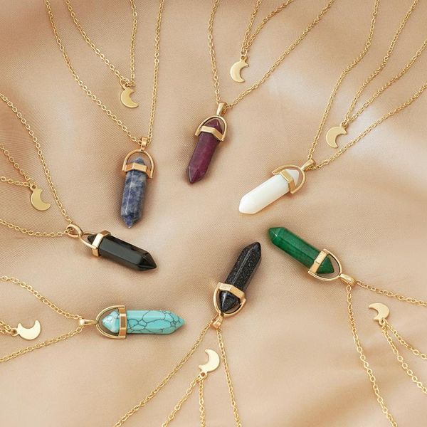 pendant necklaces natural malachite opal stone hexagon necklace female column quartz geometric crystals jewelry gift, Silver
pendant necklaces natural malachite opal stone hexagon necklace female column quartz geometric crystals jewelry gift, Silver