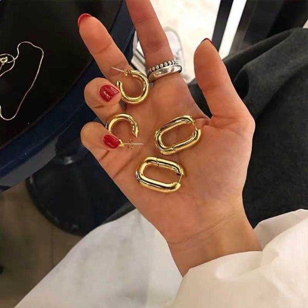 high french celi cold metals wind vintage brass gold u-shaped hoop oval earrings, Golden
high french celi cold metals wind vintage brass gold u-shaped hoop oval earrings, Golden