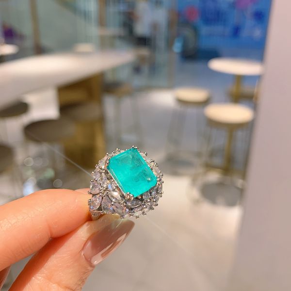 big gemstone rings for women bridal wedding anelli trendy jewelry engagement ring green color ring, Silver
big gemstone rings for women bridal wedding anelli trendy jewelry engagement ring green color ring, Silver