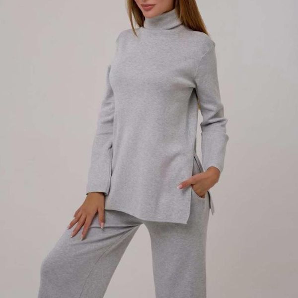women's tracksuits loose high neck knitted sweater set long sleeve pullover + trousers 2021 autumn and winter leisure 2 two-piece suit, Gray
women's tracksuits loose high neck knitted sweater set long sleeve pullover + trousers 2021 autumn and winter leisure 2 two-piece suit, Gray