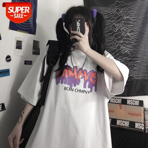harajuku style t-shirt women's short-sleeved new black loose korean round neck half-sleeved #bb5g, White
harajuku style t-shirt women's short-sleeved new black loose korean round neck half-sleeved #bb5g, White