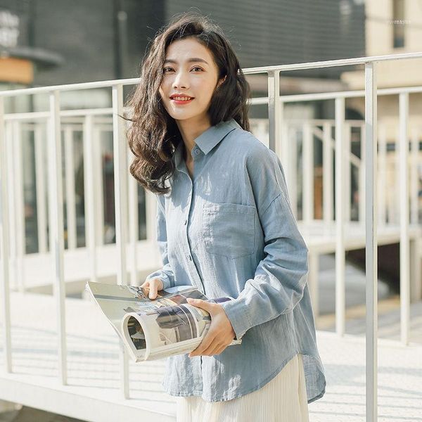johnature women cotton linen shirt 2021 spring casual blouses turn-down collar long sleeve pockets button brief shirts1, White
johnature women cotton linen shirt 2021 spring casual blouses turn-down collar long sleeve pockets button brief shirts1, White