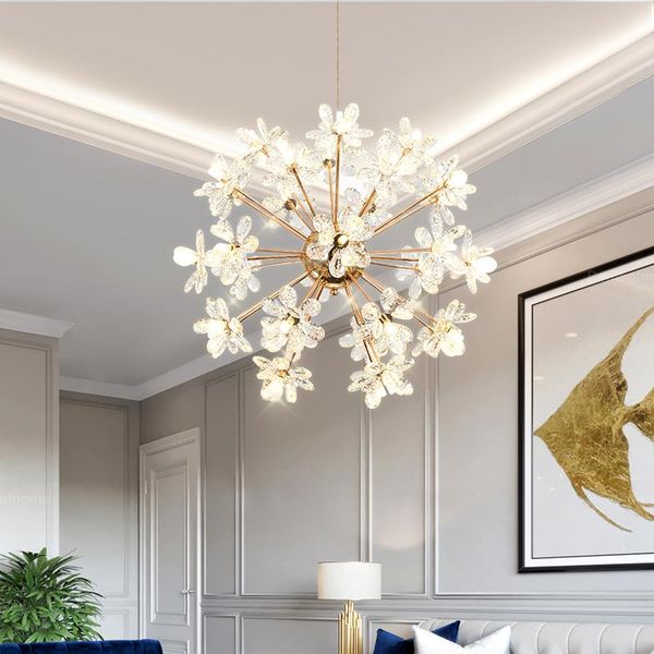 crystal chandeliers for living room dining kitchen bedroom modern golden flower shape ceiling hanging lamp home decor lights
crystal chandeliers for living room dining kitchen bedroom modern golden flower shape ceiling hanging lamp home decor lights