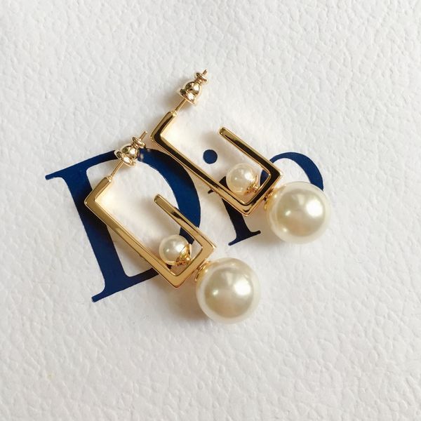 premium outlet 70% off rectangular pearl earrings female one two band earrings jewelry fashion simple, Silver