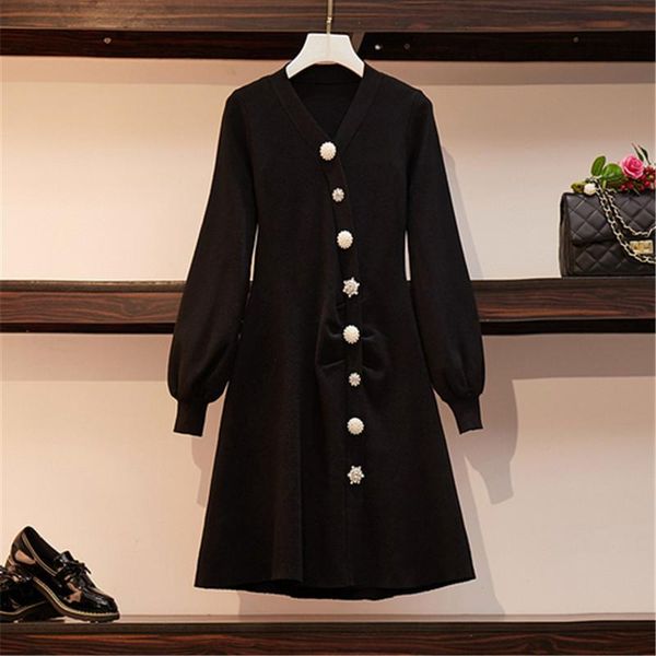 casual dresses large size elegant sweater dress women delicate diamond buttons lantern sleeve knitted 2021 autumn winter a-line, Black;gray
casual dresses large size elegant sweater dress women delicate diamond buttons lantern sleeve knitted 2021 autumn winter a-line, Black;gray