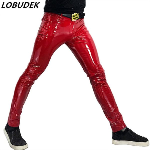men motorcycle leather pants red black thin slim fit skinny pu trousers for hip hop rock singer dancer spring autumn men's
men motorcycle leather pants red black thin slim fit skinny pu trousers for hip hop rock singer dancer spring autumn men's