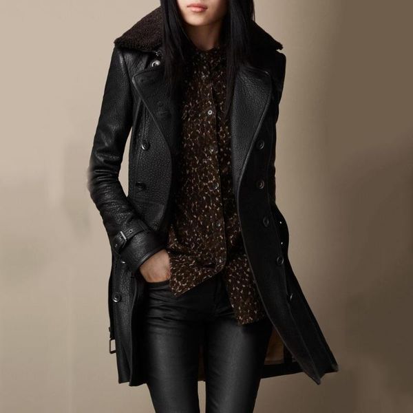 women's leather & faux 2021 autumn and winter jacket thickened ladies fashion casual simple style, Black
women's leather & faux 2021 autumn and winter jacket thickened ladies fashion casual simple style, Black