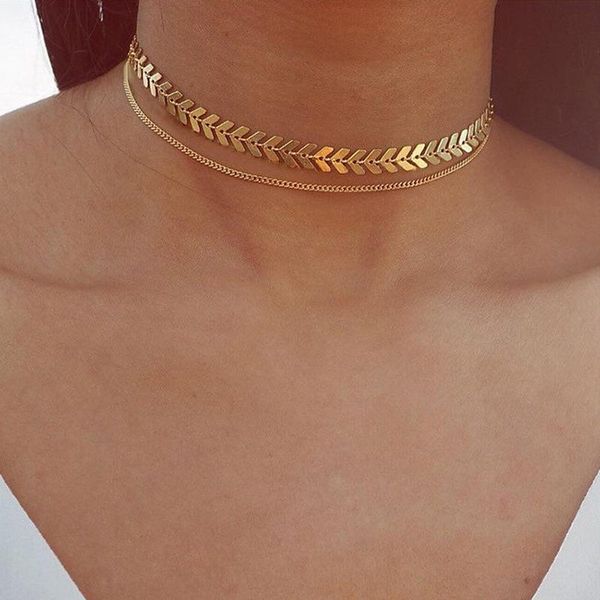 chokers 1pc leaf fish bone chain sequins choker necklace fashion for woman collar necklaces party jewelry, Golden;silver
chokers 1pc leaf fish bone chain sequins choker necklace fashion for woman collar necklaces party jewelry, Golden;silver