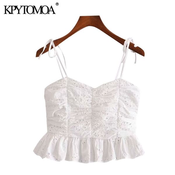women fashion cutwork embroidery ruffled cropped blouses backless bow tied straps female shirts chic 210420, Black;white
women fashion cutwork embroidery ruffled cropped blouses backless bow tied straps female shirts chic 210420, Black;white