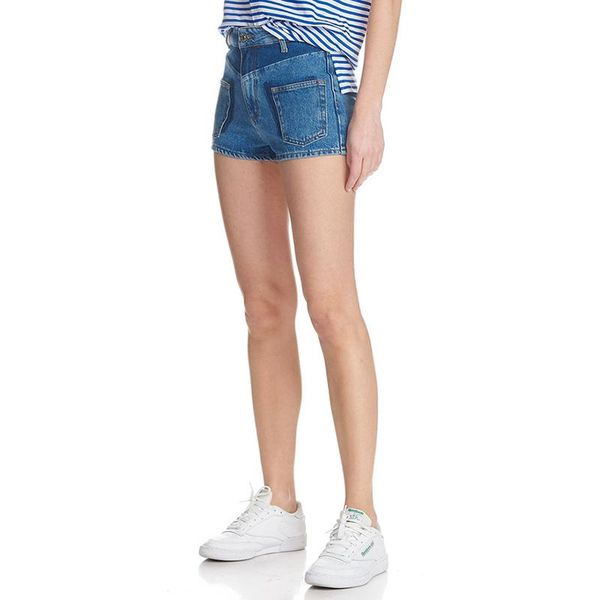 women's shorts patads french spring and summer street shooting style slim fit thin splicing denim talk p6200e, White;black
women's shorts patads french spring and summer street shooting style slim fit thin splicing denim talk p6200e, White;black