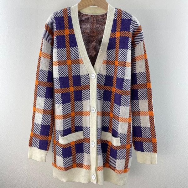 women's knits & tees vintage position plaid knit loose wool blend long cardigan women v-neck soft fashion sweater coat 2021 aut, White
women's knits & tees vintage position plaid knit loose wool blend long cardigan women v-neck soft fashion sweater coat 2021 aut, White