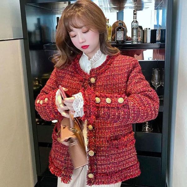 women's jackets red elegant ladies small fragrant wind tweed short coat lady temperament versatile spring autumn 2021 clothing, Black;brown
women's jackets red elegant ladies small fragrant wind tweed short coat lady temperament versatile spring autumn 2021 clothing, Black;brown