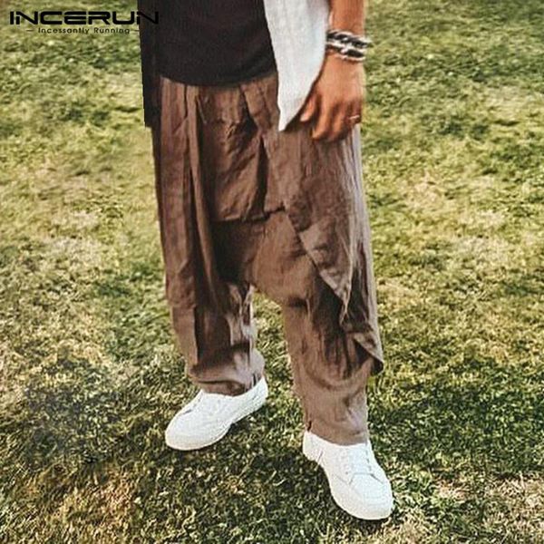 vintage men pants solid elastic waist streetwear casual irregular trousers cotton drop crotch retro harem incerun men's, Black
vintage men pants solid elastic waist streetwear casual irregular trousers cotton drop crotch retro harem incerun men's, Black