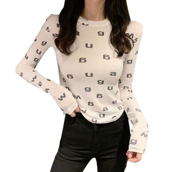 women's t-shirt korean clothes letter 2021 spring women long sleeve print slim ropa mujer bottoming shirt tees, White
women's t-shirt korean clothes letter 2021 spring women long sleeve print slim ropa mujer bottoming shirt tees, White