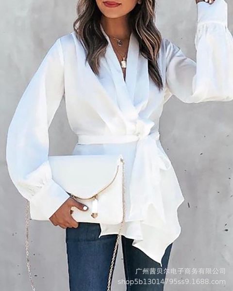 women's polos shirts women autumn fashion solid simply tees casual loose elegant bandge v-neck female long sleeve mujer de moda blusas, White
women's polos shirts women autumn fashion solid simply tees casual loose elegant bandge v-neck female long sleeve mujer de moda blusas, White