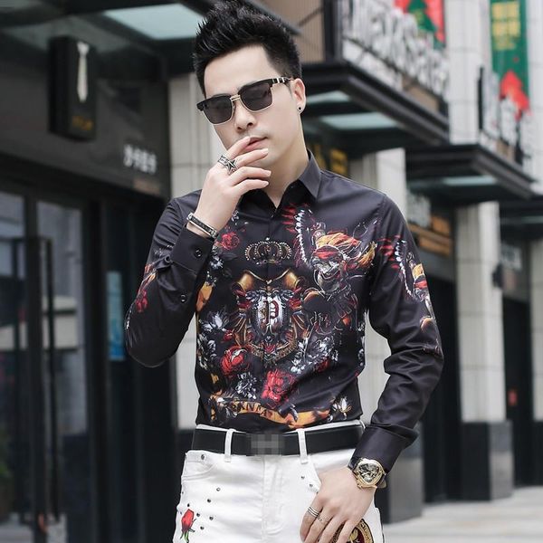 men's casual shirts sj11116 fashion 2021 runway luxury european design party style clothing, White;black
men's casual shirts sj11116 fashion 2021 runway luxury european design party style clothing, White;black