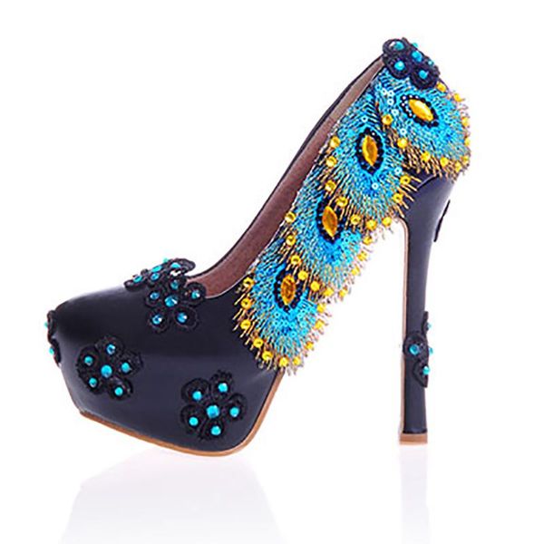 dress shoes wedding woman crystal high heels platform luxury peacock feather flower green pumps rhinestone bridal party, Black
dress shoes wedding woman crystal high heels platform luxury peacock feather flower green pumps rhinestone bridal party, Black
