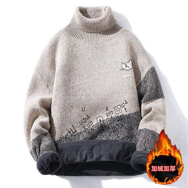 men's sweaters turtleneck sweater men plus velvet thick warm korean version of the trend personality autumn winter, White;black
men's sweaters turtleneck sweater men plus velvet thick warm korean version of the trend personality autumn winter, White;black
