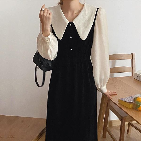 casual dresses wavsiyier patchwork velvet dress women vintage 2021 autumn party korean style long sleeve elegant a-line woman spring lo, Black;gray
casual dresses wavsiyier patchwork velvet dress women vintage 2021 autumn party korean style long sleeve elegant a-line woman spring lo, Black;gray