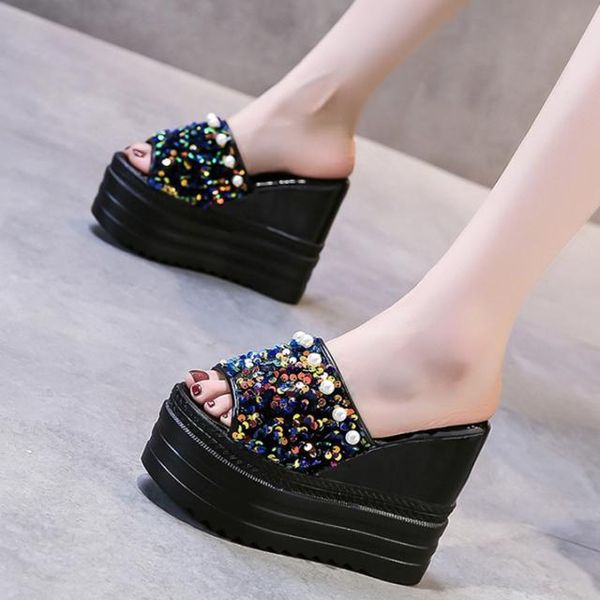 slippers house platform shoes women heels on a wedge string bead slides pantofle peep toe summer high 2021 flat pu bling super, Black
slippers house platform shoes women heels on a wedge string bead slides pantofle peep toe summer high 2021 flat pu bling super, Black