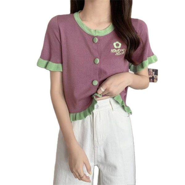 loose and thin short short-sleeved knit sweater embroidered cardigan summer korean fashion women's clothing 210520, White;black
loose and thin short short-sleeved knit sweater embroidered cardigan summer korean fashion women's clothing 210520, White;black
