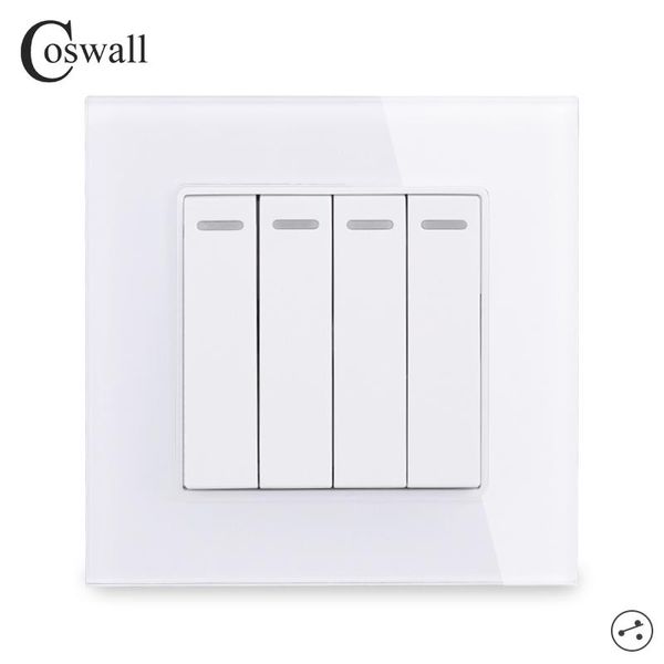 smart home control coswall 4 gang 2 way luxury crystal glass panel light switch on / off pass through wall 16a
smart home control coswall 4 gang 2 way luxury crystal glass panel light switch on / off pass through wall 16a