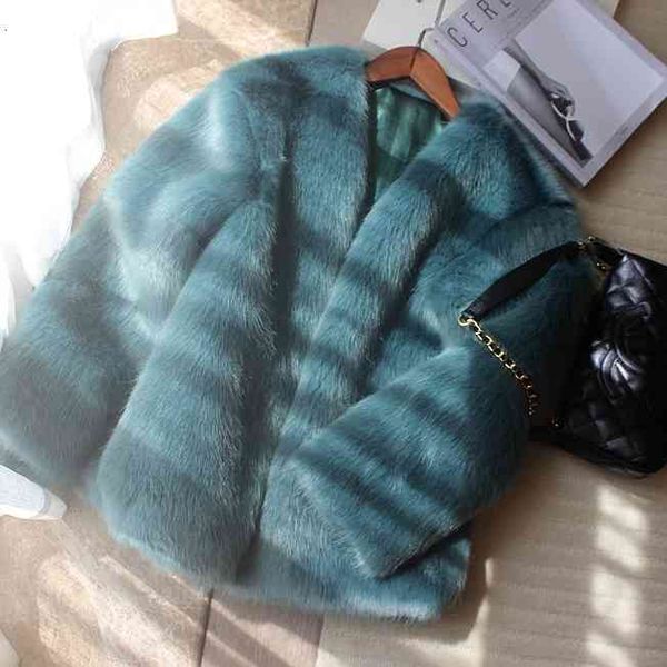 blends elegant women fake fox jackets winter female short turquoise green faux fur coats a334, Black
blends elegant women fake fox jackets winter female short turquoise green faux fur coats a334, Black