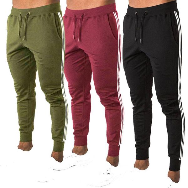 running pants jogging men stripe sweatpants cotton joggers trackpants slim fit bodybuilding trousers, Black;blue
running pants jogging men stripe sweatpants cotton joggers trackpants slim fit bodybuilding trousers, Black;blue