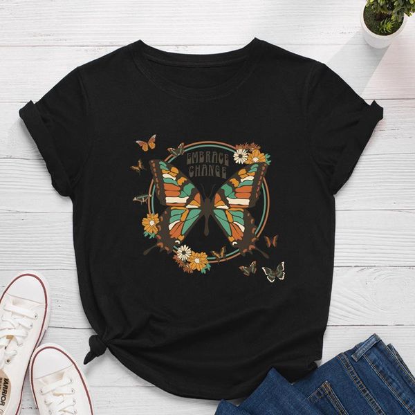 women's t-shirt summer 100%cotton women t shirt flying butterfly print graphic tee short sleeve casual o-neck female tshirt mujer cami, White
women's t-shirt summer 100%cotton women t shirt flying butterfly print graphic tee short sleeve casual o-neck female tshirt mujer cami, White