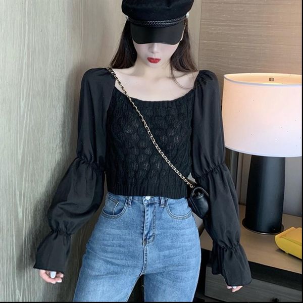 sweet slash neck crop women blouses autumn fashion solid flared long sleeve chiffon blouse casual fall clothing shirt, White
sweet slash neck crop women blouses autumn fashion solid flared long sleeve chiffon blouse casual fall clothing shirt, White