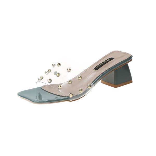 slippers 2021 summer transparent women square mid heels sandals female rivet party shoe peep toe shoes for, Black
slippers 2021 summer transparent women square mid heels sandals female rivet party shoe peep toe shoes for, Black