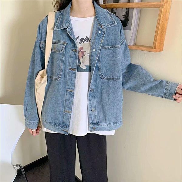 jean jacket women coats plus size jeans denim coat patchwork korean casual loose 2021 spring female outwear women's jackets, Black;brown
jean jacket women coats plus size jeans denim coat patchwork korean casual loose 2021 spring female outwear women's jackets, Black;brown