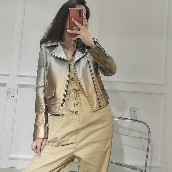 women's leather & faux sheepskin womens genuine jackets casual slim short biker jacket zipper pockets turn-down collar waterproof femal, Black
women's leather & faux sheepskin womens genuine jackets casual slim short biker jacket zipper pockets turn-down collar waterproof femal, Black