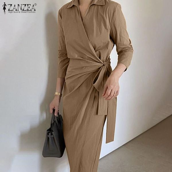 vintage mid-calf tunic robe zanzea women lapel work dress casual office ol long sleeve sundress elegant solid lace-up vestidos dresses, Black;gray
vintage mid-calf tunic robe zanzea women lapel work dress casual office ol long sleeve sundress elegant solid lace-up vestidos dresses, Black;gray