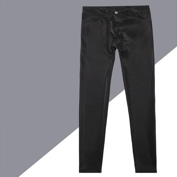 men's pants men faux leather low waist motorcycle trousers slim stretchy stylish 1t8s, Black
men's pants men faux leather low waist motorcycle trousers slim stretchy stylish 1t8s, Black