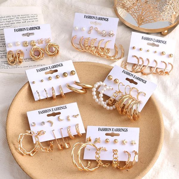 hoop & huggie famshin 2021 vintage earrings for women gold color fashion set round circle earring party boho jewelry gift, Golden;silver
hoop & huggie famshin 2021 vintage earrings for women gold color fashion set round circle earring party boho jewelry gift, Golden;silver