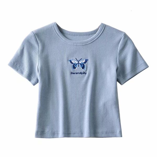 women's sweaters summer 2021 short casual female shirt stamped butterfly sleeves for woman, White;black
women's sweaters summer 2021 short casual female shirt stamped butterfly sleeves for woman, White;black