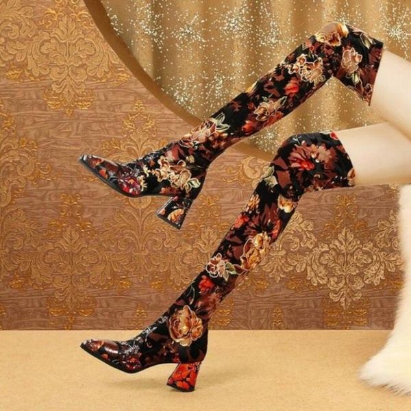 boots genuine leather sheepskin high women printing thick heels woman pointed toe elastic boot over the knee blue yellow, Black
boots genuine leather sheepskin high women printing thick heels woman pointed toe elastic boot over the knee blue yellow, Black